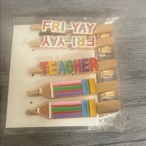 Colorful Teacher & Fri-Yay Hair Clip Set